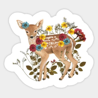 Pressed Flower Fawn Sticker